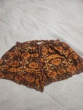 ULLA JOHNSON Boho Printed Drawstring Women’s Shorts - Rust Pattern